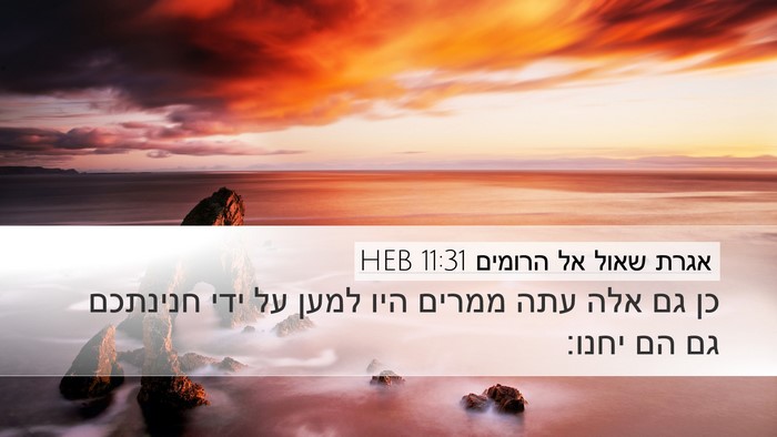 אגרת שאול אל הרומים 11:31 HEB Bible Verse Image