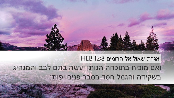 אגרת שאול אל הרומים 12:8 HEB Bible Verse Image