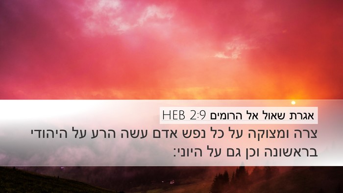 אגרת שאול אל הרומים 2:9 HEB Bible Verse Image