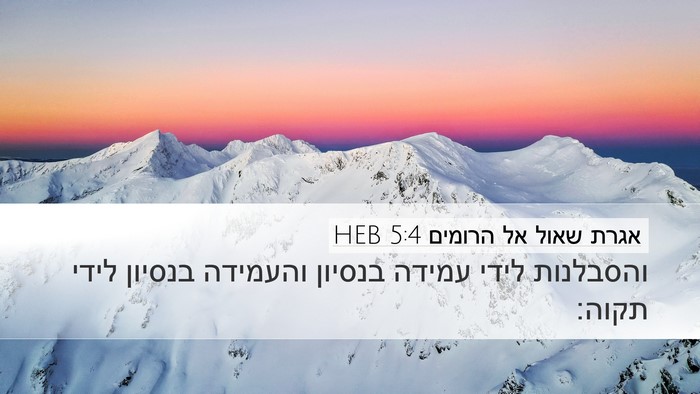 אגרת שאול אל הרומים 5:4 HEB Desktop Wallpaper - והסבלנות לידי עמידה בנסיון - Desktop Bible Verse Wallpaper