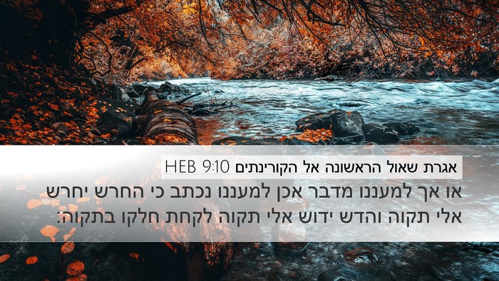 אגרת שאול הראשונה אל הקורינתים 9:10 HEB Bible Verse Image