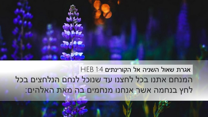 אגרת שאול השניה אל הקורינתים 1:4 HEB Bible Verse Image