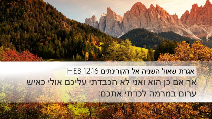 אגרת שאול השניה אל הקורינתים 12:16 HEB Bible Verse Image