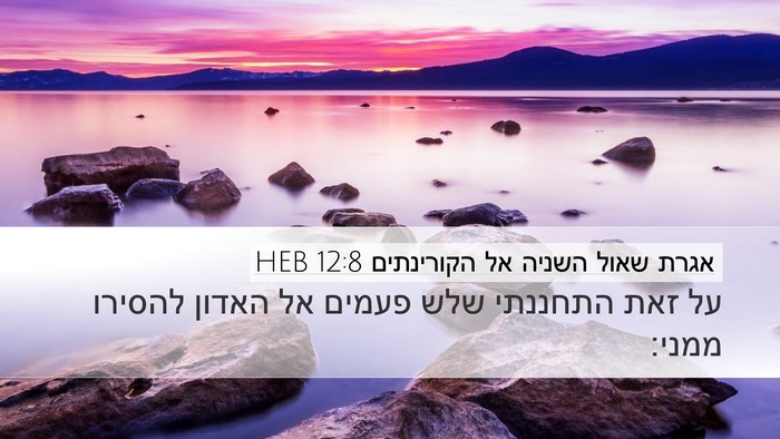 אגרת שאול השניה אל הקורינתים 12:8 HEB Bible Verse Image