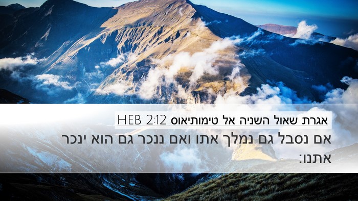אגרת שאול השניה אל טימותיאוס 2:12 HEB Bible Verse Image