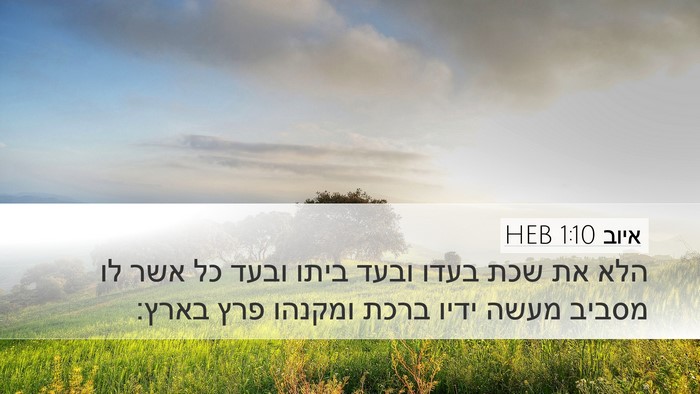 איוב 1:10 HEB Bible Verse Image