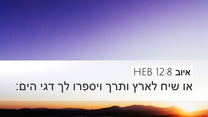 איוב 12:8 HEB Bible Verse Image