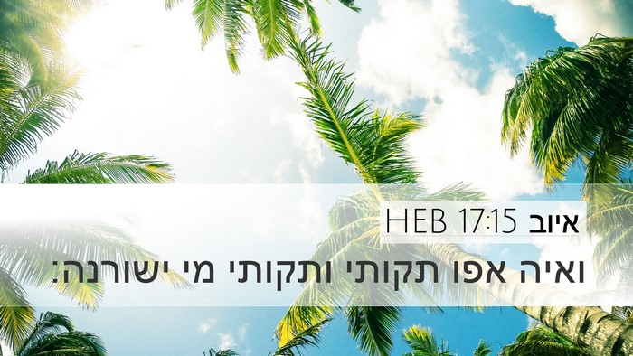איוב 17:15 HEB Desktop Wallpaper - ואיה אפו תקותי ותקותי מי - Desktop Bible Verse Wallpaper