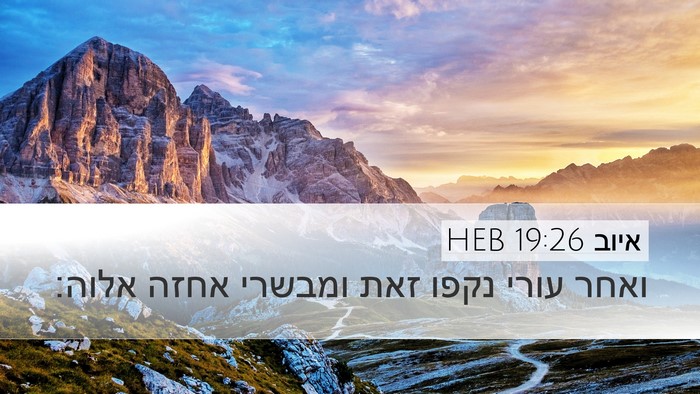איוב 19:26 HEB Bible Verse Image
