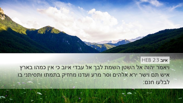 איוב 2:3 HEB Bible Verse Image