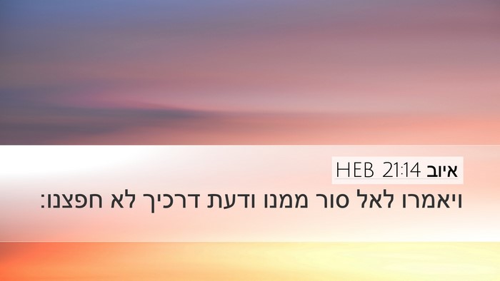 איוב 21:14 HEB Bible Verse Image