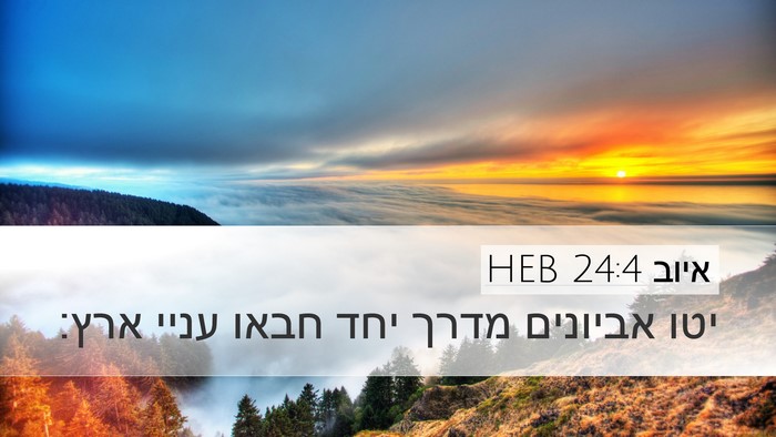 איוב 24:4 HEB Desktop Wallpaper - יטו אביונים מדרך יחד חבאו - Desktop Bible Verse Wallpaper