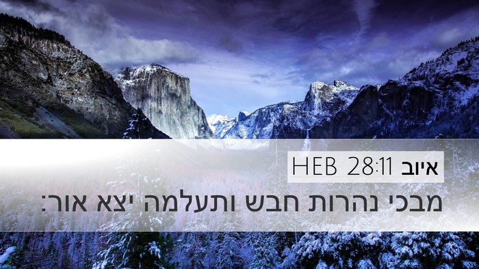 איוב 28:11 HEB Bible Verse Image