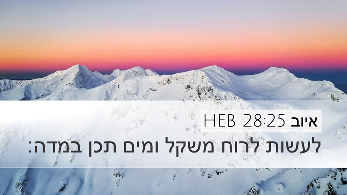 איוב 28:25 HEB Bible Verse Image
