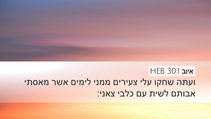 איוב 30:1 HEB Bible Verse Image