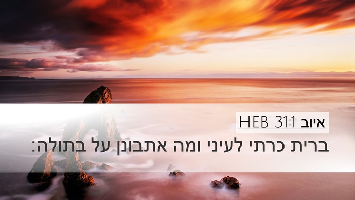 איוב 31:1 HEB Bible Verse Image