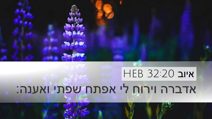 איוב 32:20 HEB Desktop Wallpaper - אדברה וירוח לי אפתח שפתי - Desktop Bible Verse Wallpaper