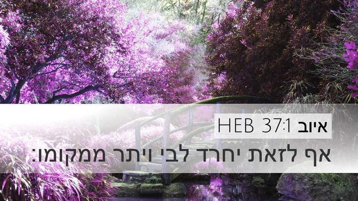 איוב 37:1 HEB Bible Verse Image