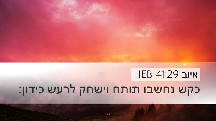 איוב 41:29 HEB Bible Verse Image