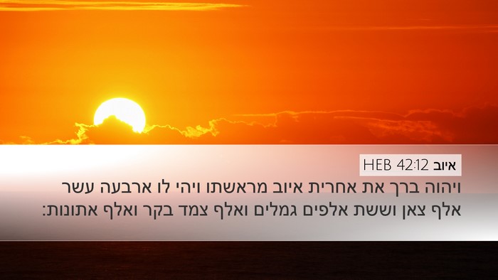 איוב 42:12 HEB Bible Verse Image
