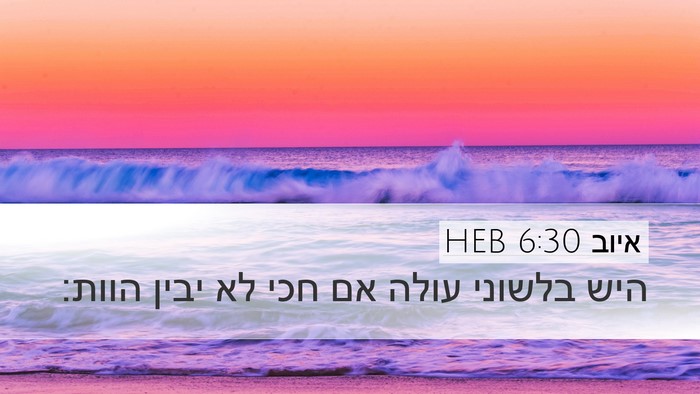 איוב 6:30 HEB Bible Verse Image