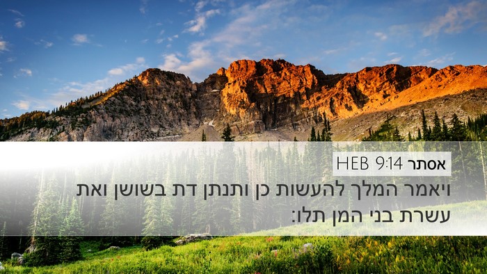 אסתר 9:14 HEB Bible Verse Image