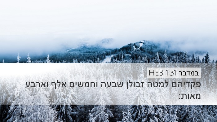במדבר 1:31 HEB Desktop Wallpaper - פקדיהם למטה זבולן שבעה - Desktop Bible Verse Wallpaper