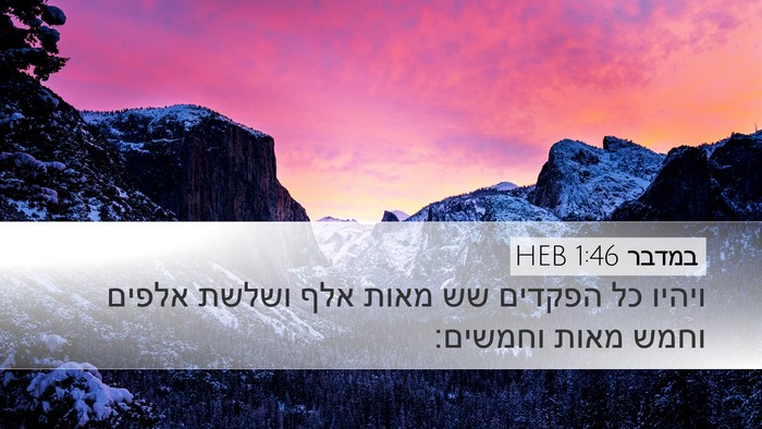 במדבר 1:46 HEB Bible Verse Image