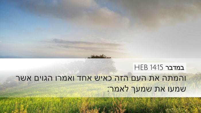 במדבר 14:15 HEB Desktop Wallpaper - והמתה את העם הזה כאיש אחד - Desktop Bible Verse Wallpaper