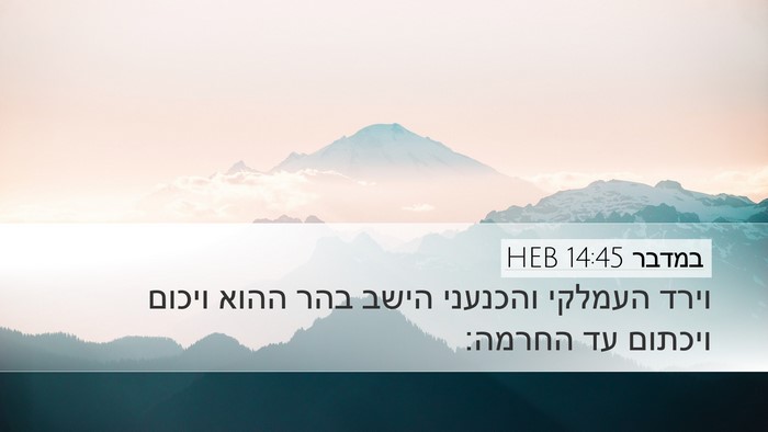 במדבר 14:45 HEB Bible Verse Image