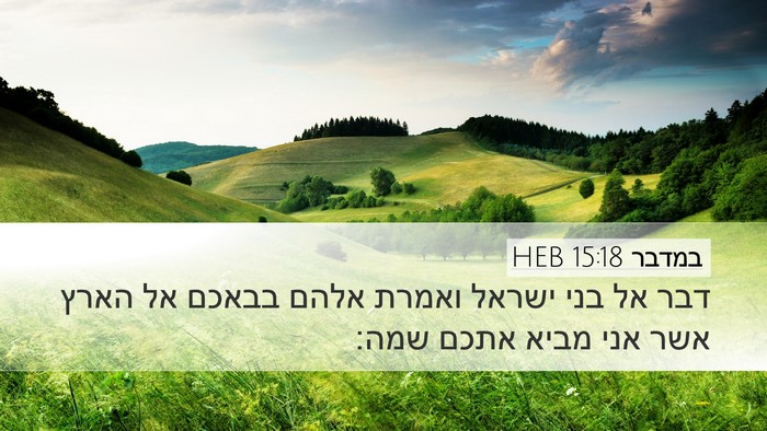 במדבר 15:18 HEB Desktop Wallpaper - דבר אל בני ישראל ואמרת אלהם - Desktop Bible Verse Wallpaper