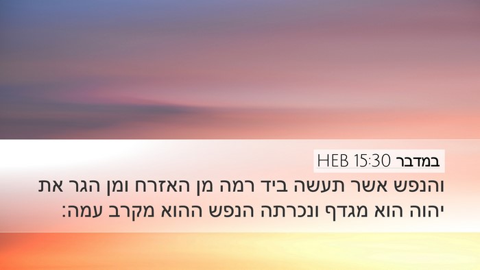 במדבר 15:30 HEB Bible Verse Image