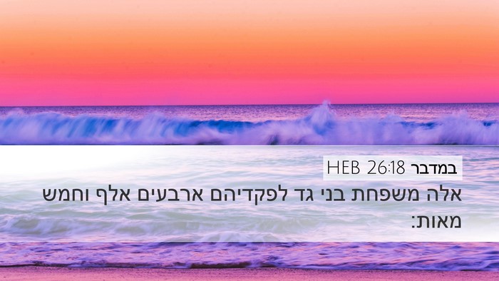 במדבר 26:18 HEB Desktop Wallpaper - אלה משפחת בני גד לפקדיהם - Desktop Bible Verse Wallpaper