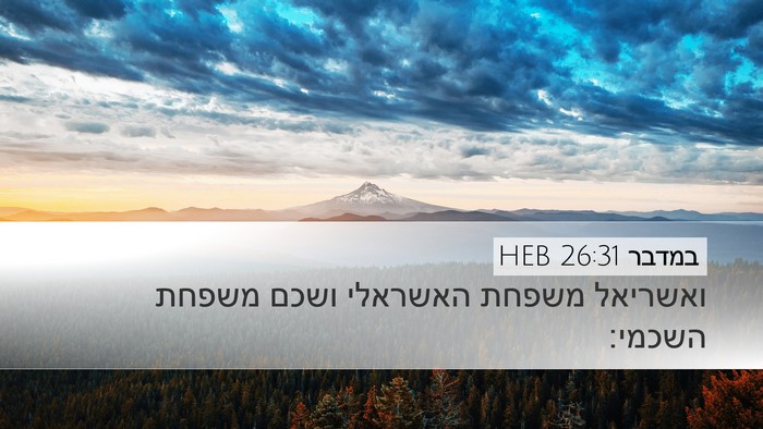 במדבר 26:31 HEB Desktop Wallpaper - ואשריאל משפחת האשראלי ושכם - Desktop Bible Verse Wallpaper