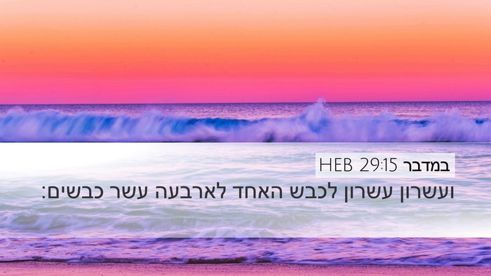במדבר 29:15 HEB Desktop Wallpaper - ועשרון עשרון לכבש האחד - Desktop Bible Verse Wallpaper
