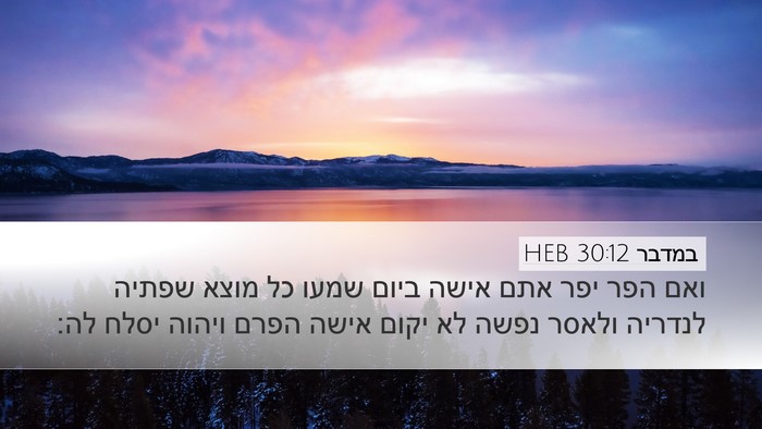 במדבר 30:12 HEB Desktop Wallpaper - ואם הפר יפר אתם אישה ביום - Desktop Bible Verse Wallpaper