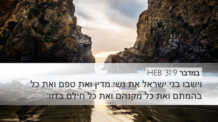 במדבר 31:9 HEB Bible Verse Image