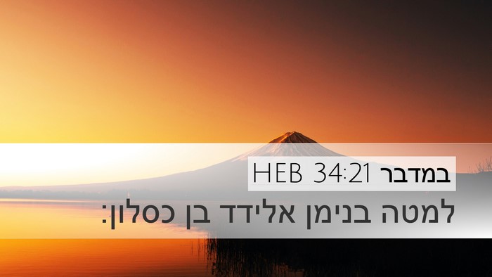 במדבר 34:21 HEB Desktop Wallpaper - למטה בנימן אלידד בן - Desktop Bible Verse Wallpaper