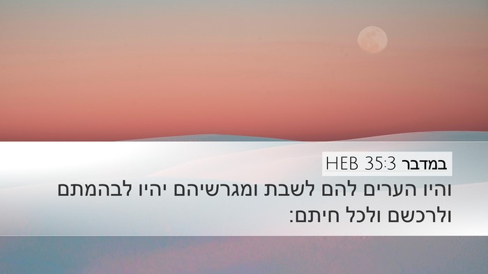 במדבר 35:3 HEB Bible Verse Image