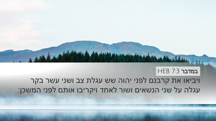במדבר 7:3 HEB Bible Verse Image