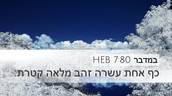 במדבר 7:80 HEB Desktop Wallpaper - כף אחת עשרה זהב מלאה - Desktop Bible Verse Wallpaper