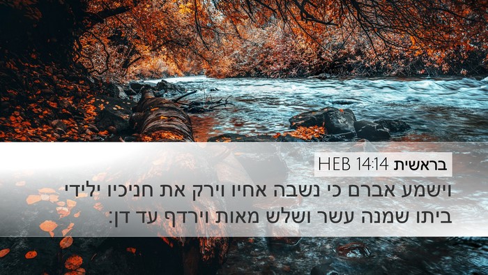 בראשית 14:14 HEB Bible Verse Image