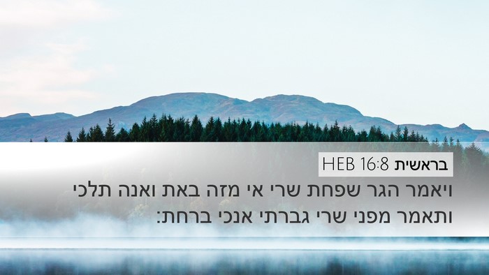 בראשית 16:8 HEB Bible Verse Image
