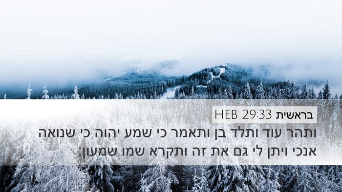 בראשית 29:33 HEB Bible Verse Image
