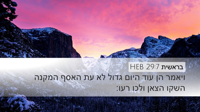 בראשית 29:7 HEB Desktop Wallpaper - ויאמר הן עוד היום גדול לא - Desktop Bible Verse Wallpaper