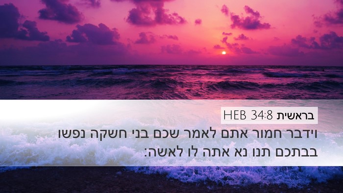 בראשית 34:8 HEB Bible Verse Image