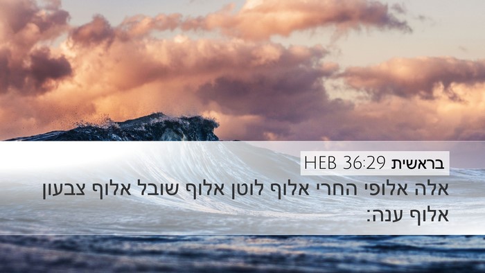 בראשית 36:29 HEB Desktop Wallpaper - אלה אלופי החרי אלוף לוטן - Desktop Bible Verse Wallpaper