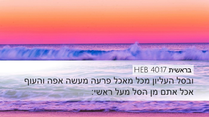 בראשית 40:17 HEB Desktop Wallpaper - ובסל העליון מכל מאכל פרעה - Desktop Bible Verse Wallpaper