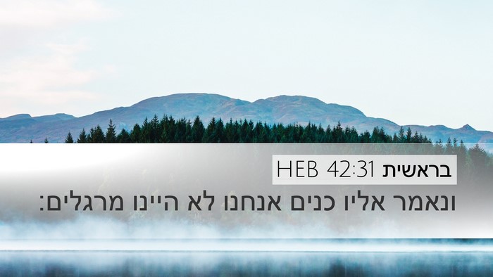 בראשית 42:31 HEB Desktop Wallpaper - ונאמר אליו כנים אנחנו לא - Desktop Bible Verse Wallpaper