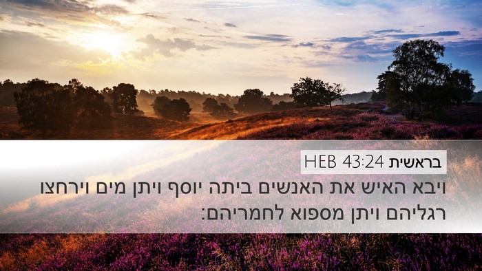 בראשית 43:24 HEB Bible Verse Image